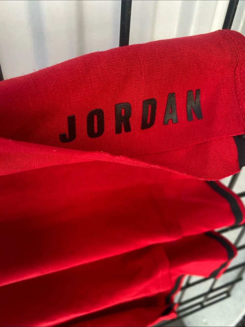 Jordan Red Short-Sleeve Crew Tee with Black Jumpman